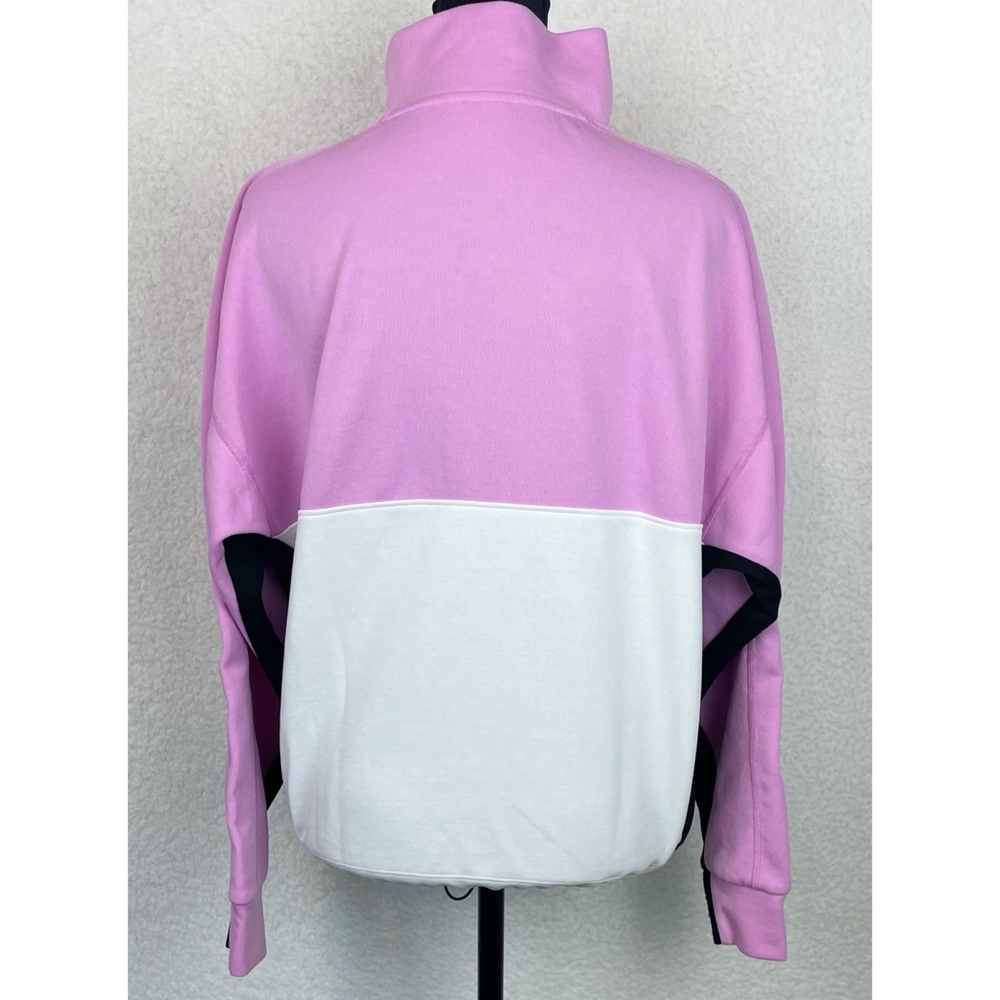 DKNY • Sport Pink/White Colorblock Half-Zip Pullover Sweatshirt, S - Picture 7 of 16